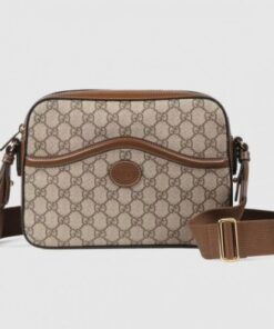 Replica Replica Gucci Beige GG Supreme Messenger Bag with Interlocking G