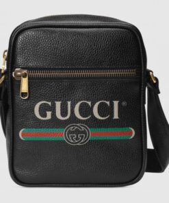 Replica Gucci Black Print Messenger Bag