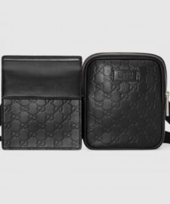 Replica Gucci Black Signature Leather Belt Bag