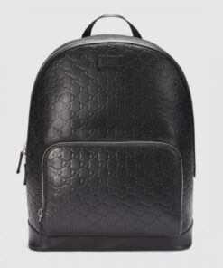 Replica Gucci Black Signature Leather Backpack