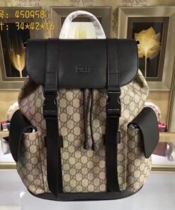 Replica Gucci soft GG supreme canvas backpack 450958 Beige(742401) 2