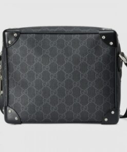 Replica Replica Gucci Trunks Messenger Bag In Black GG Supreme