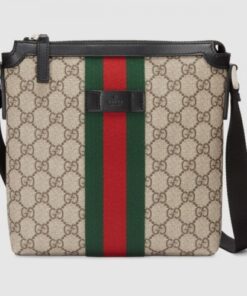 Replica Gucci Web GG Supreme Flat Messenger Bag