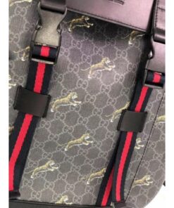 Replica Gucci Black Soft GG Supreme Tigers Backpack 2