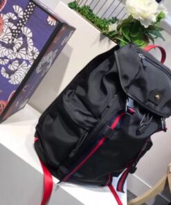 Replica Gucci Black Techno Canvas Large Backpack 2