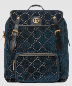 Replica Gucci Blue Small GG Velvet Backpack