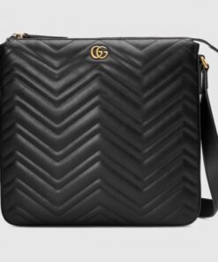 Replica Gucci Black GG Marmont Messenger Bag