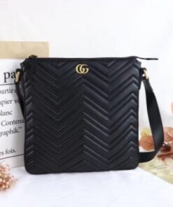 Replica Gucci Black GG Marmont Messenger Bag 2