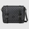 Replica Replica Gucci Black GG Supreme Messenger Bag with Interlocking G 11