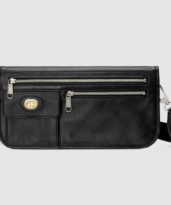 Replica Gucci Medium Messenger Bag In Black Soft Leather bags1221-2