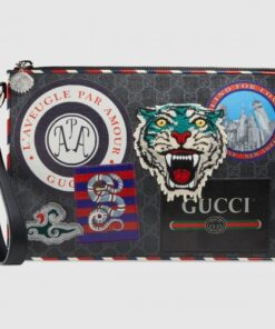 Replica Replica Gucci Night Courrier GG Supreme Portfolio Pouch 634