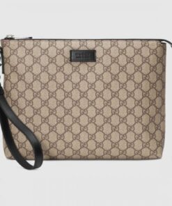 Replica Replica Gucci Beige GG Supreme Portfolio Pouch