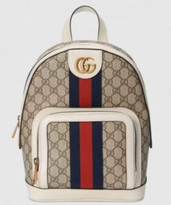 Replica Replica Gucci Ophidia GG Supreme Backpack With White Leather