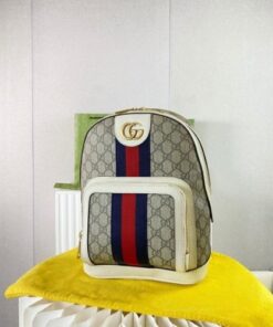 Replica Replica Gucci Ophidia GG Supreme Backpack With White Leather 2