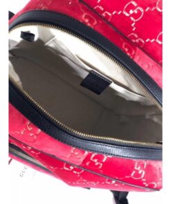 Replica Gucci Red Small GG Velvet Backpack 2