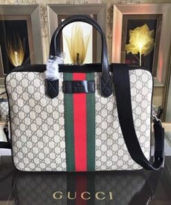 Replica Gucci GG Supreme Briefcase With Web 2