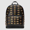 Replica Gucci Black Backpack Web And Kingsnake Print Leather 11