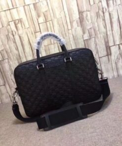 Replica Gucci Medium Briefcase In Black Signature Leather 2