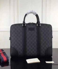 Replica Gucci Men’s Briefcase In Black GG Supreme Canvas 2