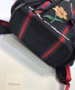 Replica Gucci Black Backpack With Embroidery 2