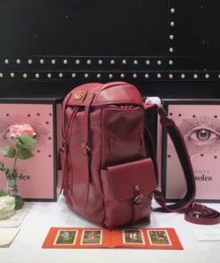 Replica Gucci RE(BELLE) Leather Men’s Backpack ‎526908 Red 2018 2