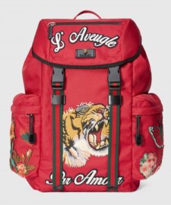 Replica Gucci Red Backpack With Embroidery