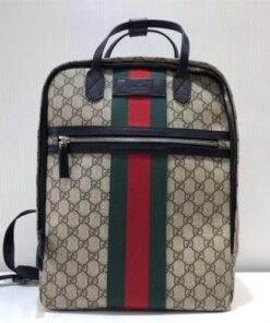 Replica Gucci Men’s GG Web Backpack 495558 Beige 2018