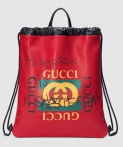 Replica Gucci Red Coco Capitan Logo Backpack 2