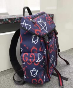 Replica Gucci mens backpacks guccighost canvas techpack 429037 Navy/Red/White(superm-741302) 2