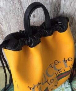 Replica Gucci Yellow Coco Capitan Logo Backpack 2