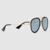 Replica Gucci Black Oversize S quare Frame Metal Sunglasses 7