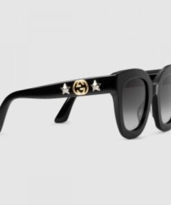 Replica Gucci Black Round-frame Acetate Sunglasses With Star 2