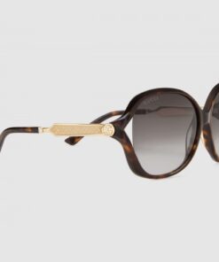 Replica Gucci Tortoiseshell Frame Acetate and Metal Sunglasses