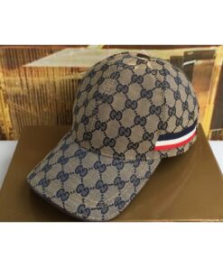 Replica Gucci 200035 Original GG canvas baseball hat with Web In Beige/Black