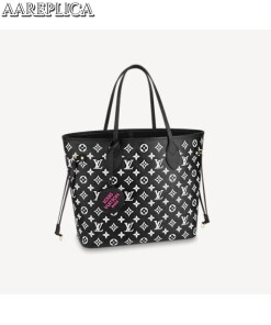 Replica Louis Vuitton NEVERFULL MM Bag LV BLACK WHITE M46103