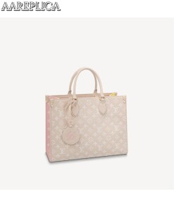 Replica Louis Vuitton ONTHEGO MM BEIGE Bag LV M46128 BLV1145