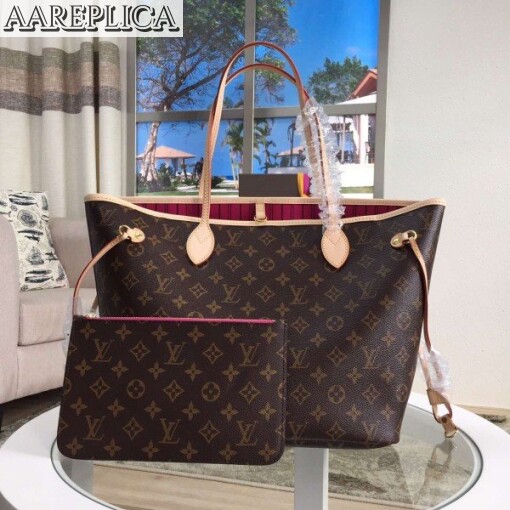 Replica Louis Vuitton Neverfull MM Bag Monogram Canvas M41178 BLV474 2