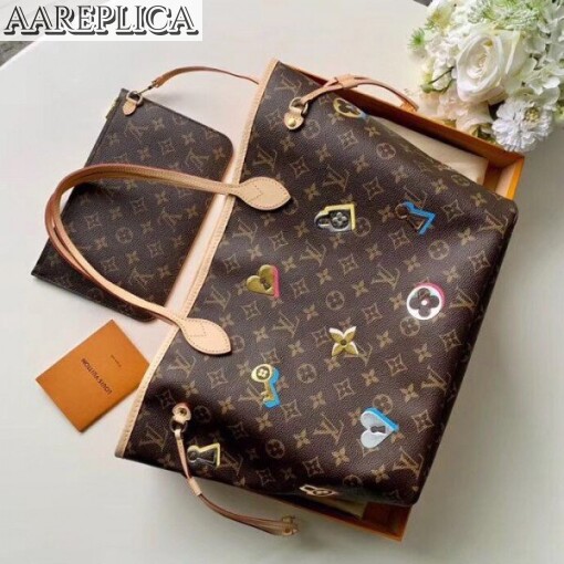 Replica Louis Vuitton Neverfull MM Bag Monogram Flowers M44364 BLV323 2