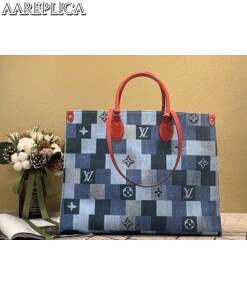 Replica Louis Vuitton Onthego GM Bag Monogram Denim M44992 BLV479 2