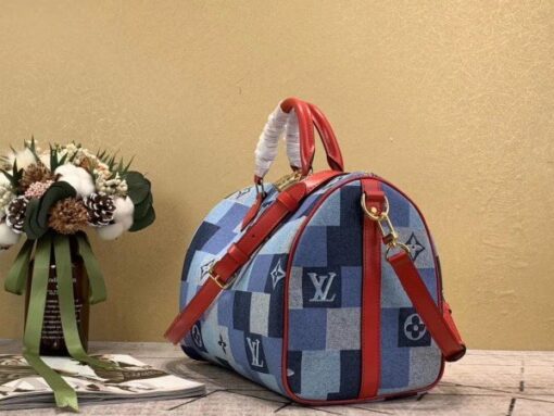 Replica Louis Vuitton Speedy Bandouliere 30 Monogram Denim M45041 BLV481 2