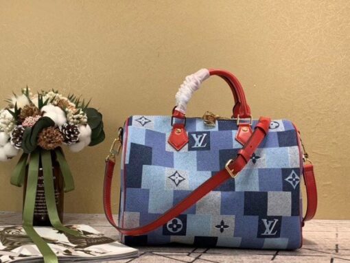 Replica Louis Vuitton Speedy Bandouliere 30 Monogram Denim M45041 BLV481 3