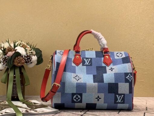 Replica Louis Vuitton Speedy Bandouliere 30 Monogram Denim M45041 BLV481 4