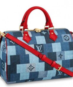 Replica Louis Vuitton Speedy Bandouliere 30 Monogram Denim M45041 BLV481