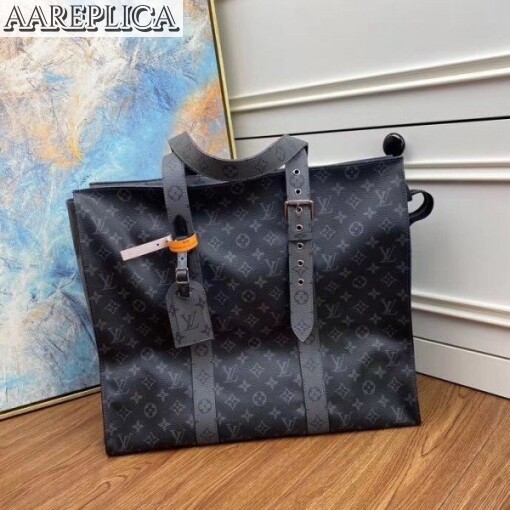 Replica Louis Vuitton New Cabas Zippe GM Monogram Eclipse M45379 BLV914 2