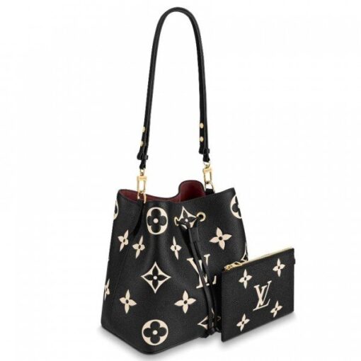 Replica Louis Vuitton NeoNoe MM Bag In Black Leather M45497 BLV672