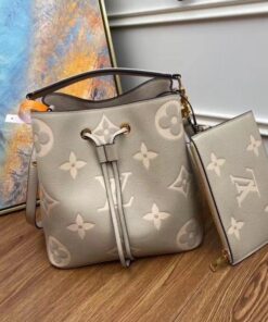 Replica Louis Vuitton NeoNoe MM Bag In Tourterelle Gray Leather M45555 BLV670 2