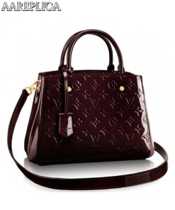 Replica Louis Vuitton Montaigne BB Bag Monogram Vernis M50403 BLV607