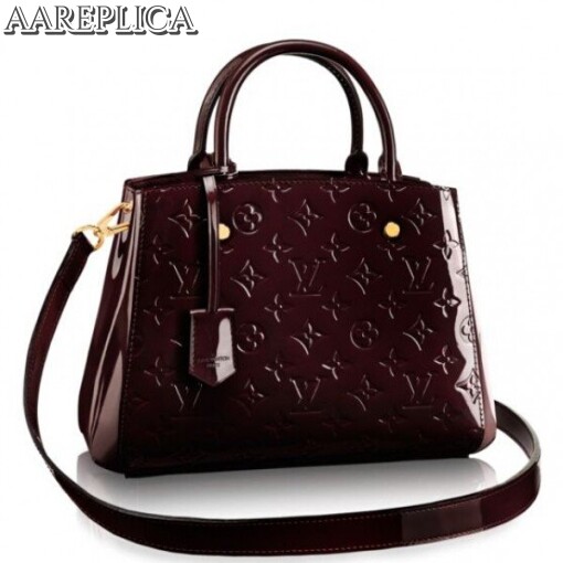 Replica Louis Vuitton Montaigne BB Bag Monogram Vernis M50403 BLV607