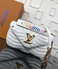 Replica Louis Vuitton White New Wave Chain Bag MM M51945 BLV640 2