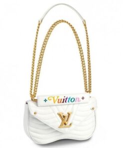 Replica Louis Vuitton White New Wave Chain Bag MM M51945 BLV640